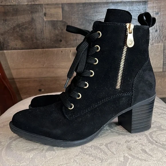 Rieker Ankle Suede Black Boots Size 36 EU (US 5.5-6) - Picture 3 of 8